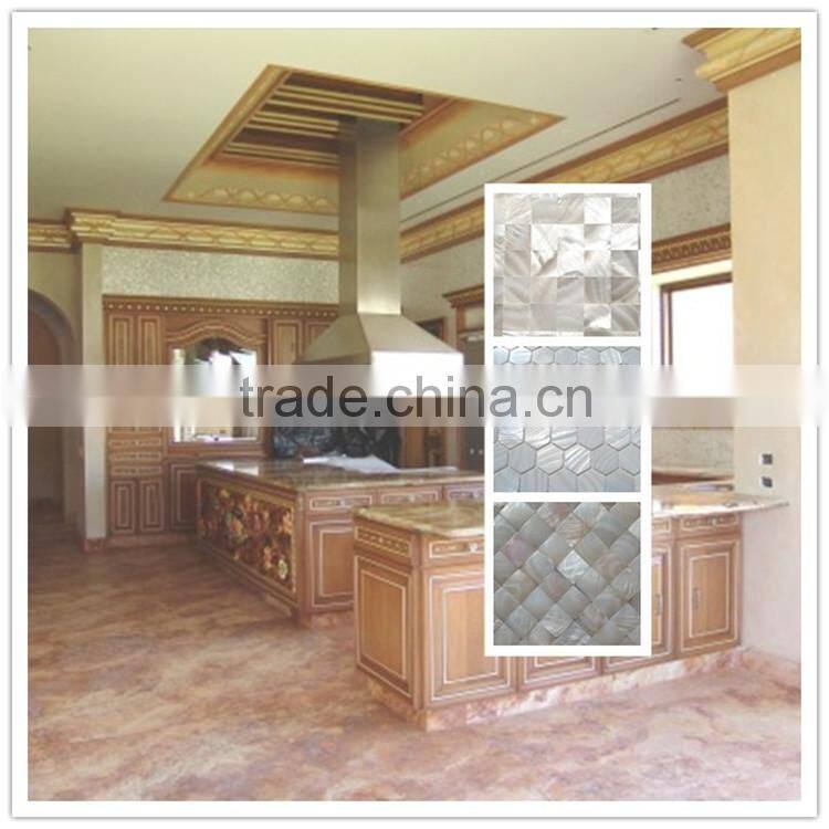 white wave design convex white mother of pearl shell mosaic tile on mesh