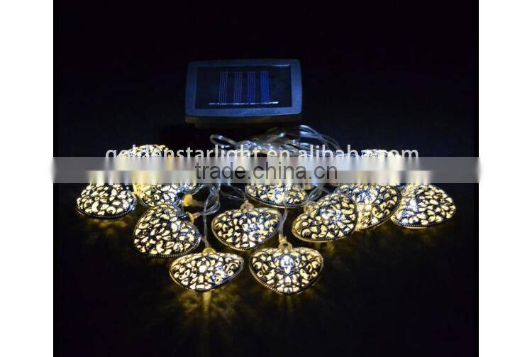 Outdoor Christmas Holiday Lamp Fairy Heart Led Solar Powered String Lights