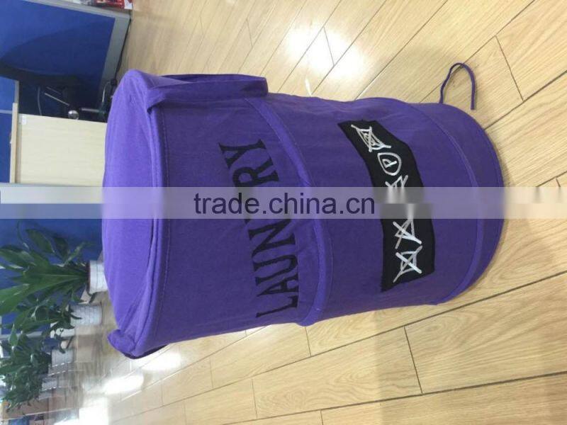 TC cotton pop up laundry hamper,collapsible pop up hamper