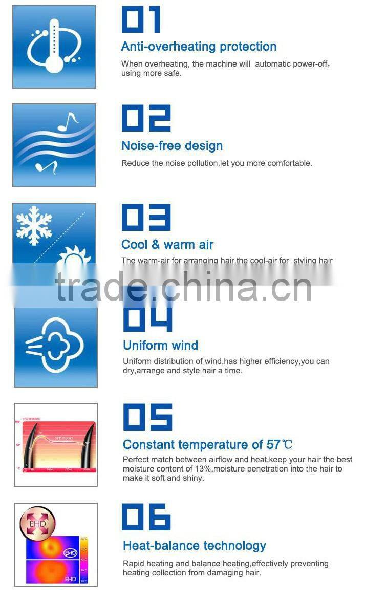 2000W strong wind hair dryer AC motor hair dryer with competitive price ZF-5822