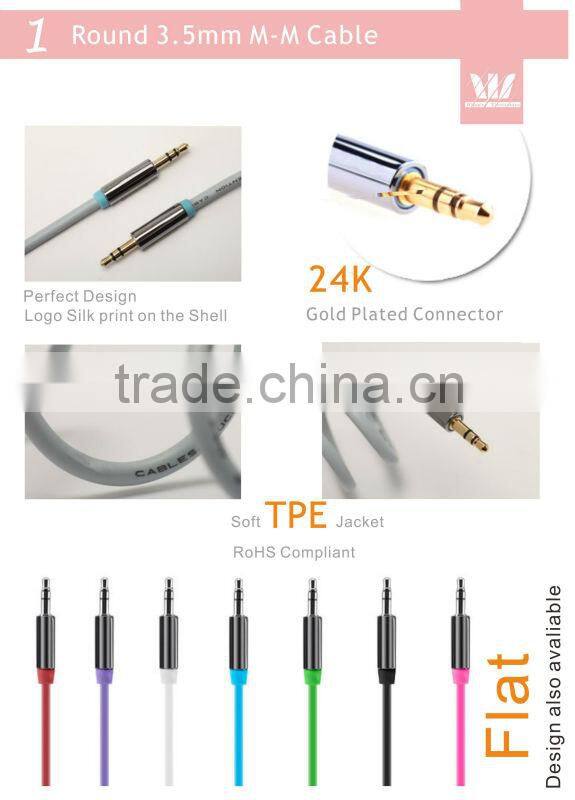 3.5mm plug to 3.5mm plug Retractable audio cable M/M / 3.5mm spring wire cable