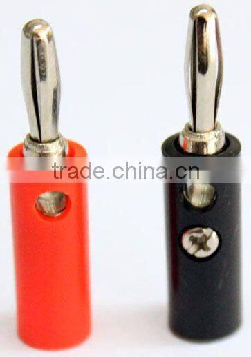Banana plugs metal solder attachment red or black