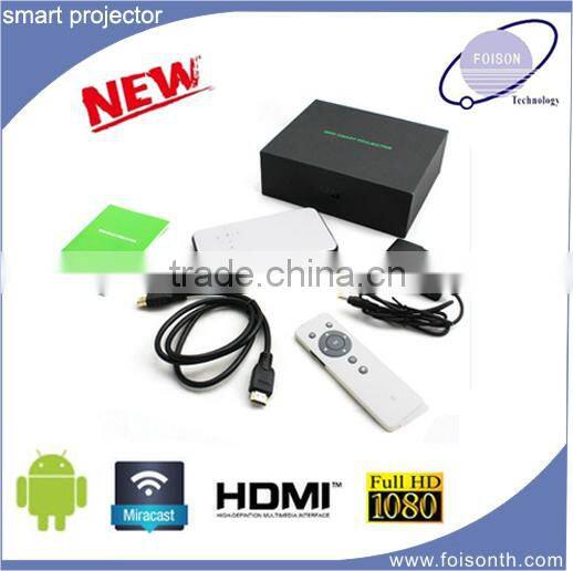 RK3188 android 4.4 500 lumens led mini pocket projector with bulit in wifi