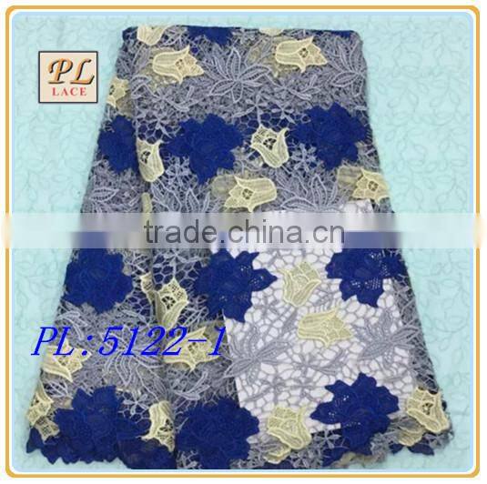 2015 latest fashion dress embroidery water soluble guipure lace fabric