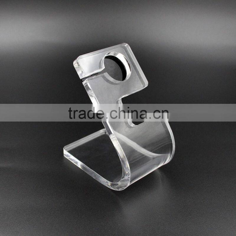 Clear acrylic plastic Wach Stand with Charging port for A-pple Watch Stand