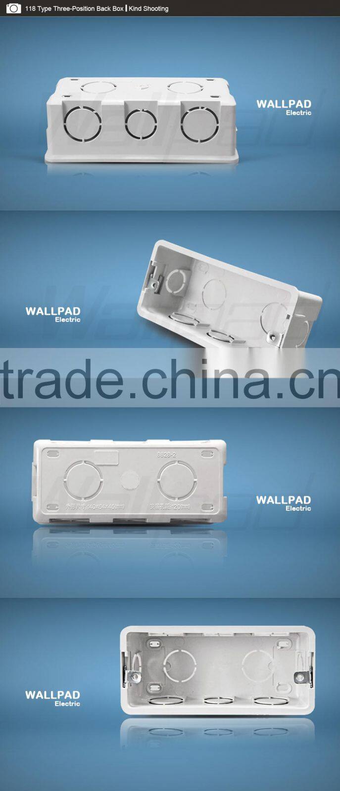 2015 New Arrival Hot Sale Wallpad For 154*72mm Wall Switch & Socket Mounting Plastic Electrical Junction Back Box