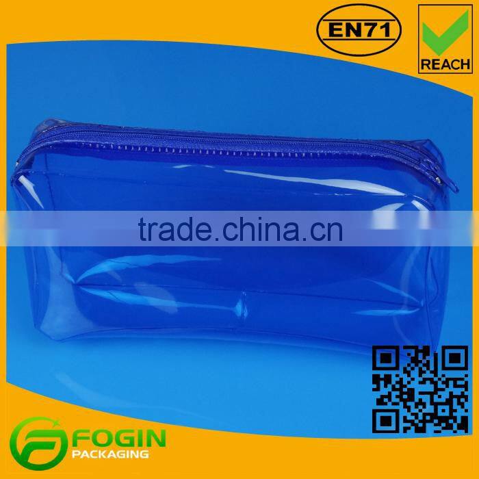 blue pvc packaging bag with zipper