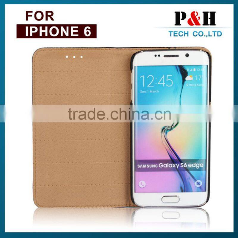 flip Genuine Leather case for iphone 6 plus,for iphone 6 flip leather cover case