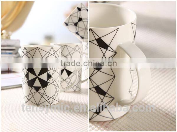11OZ Own design white porcelain tea cup with printing