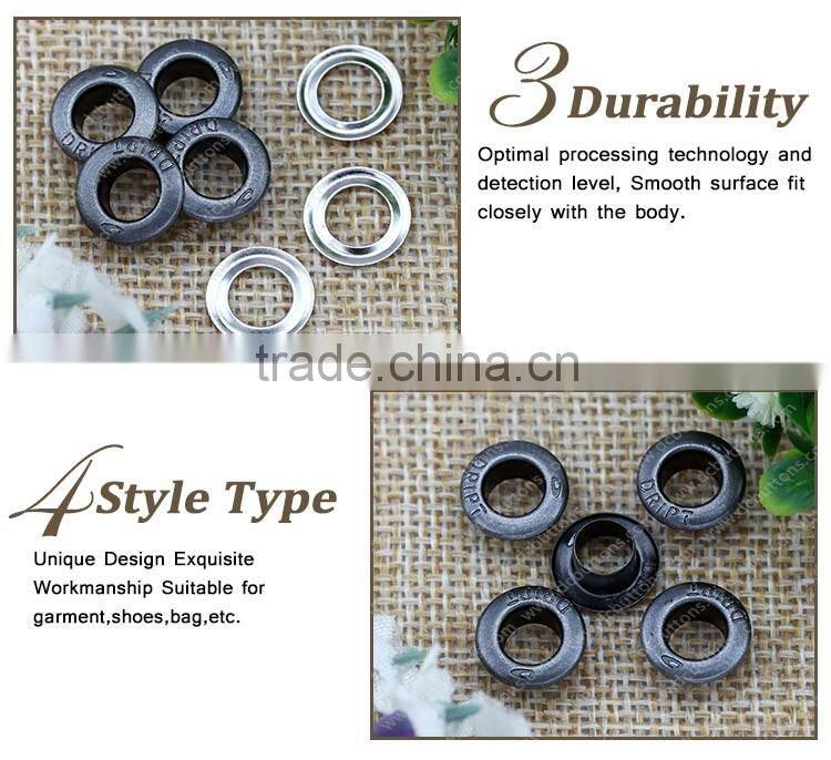 Washable,Nickel-Free Feature and as your requirement,Brass Color eyelet