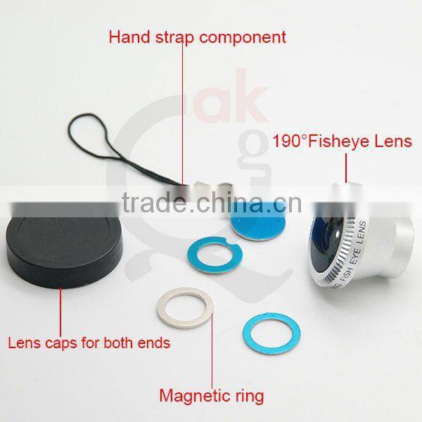 Mobile phone Aluminum magnetic 190 Degree Super fisheye camera lens