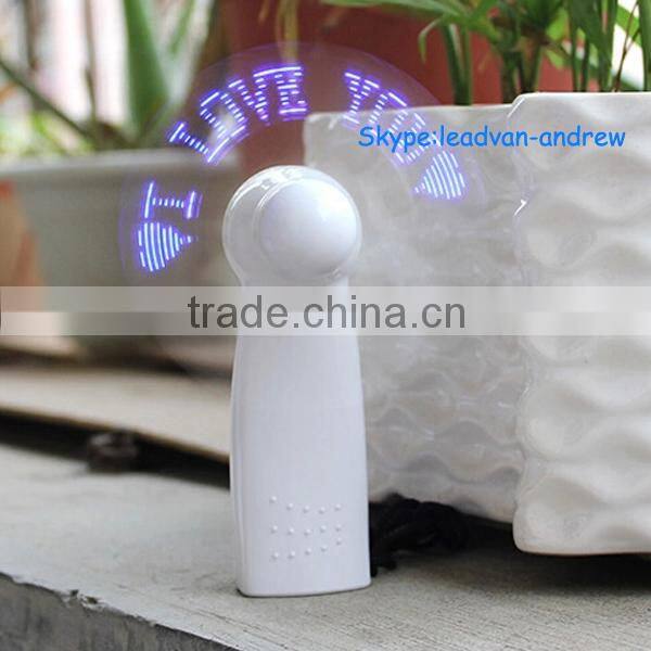 2015 Hot Sale Customize Mini LED Fan,Handheld Hanging LED Message Fan