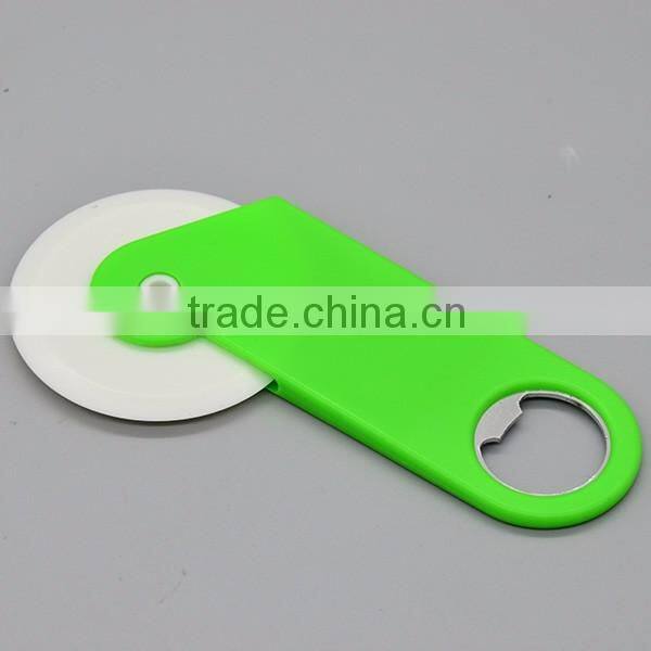 2 in 1 Plastic Blade Pizza Cutter with logo