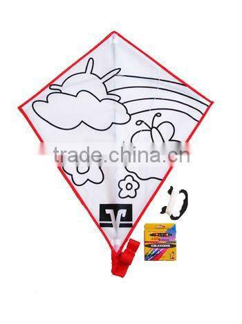 kids' drawing kite with color pens/crayons