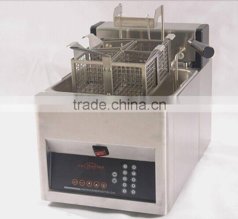 Shentop STWA-LC12 Automatic Rising-Lowering Stainless Steel Commercial Counter Top Pasta Cooker Noodle Cooking Machine