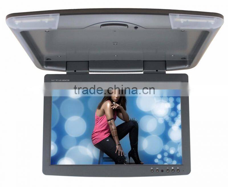 14.5inch flip down car monitor lcd monitor with av input lcd tv