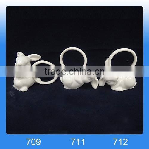 2016 hot Easter gift porcelain rabbit napkin ring for tableware