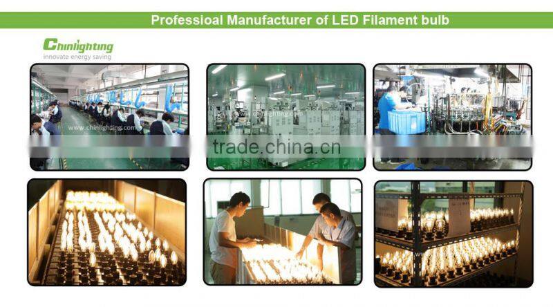 Edison style bulb G95 led filament lamp indoor decoration clear glass 6w e27 led bulb