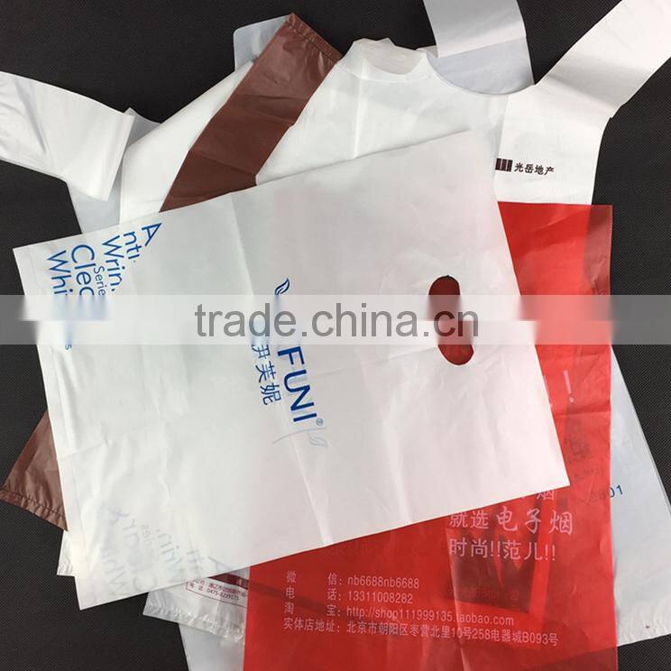 Recyclable patch handle HDPE plastic shopping carrier bags