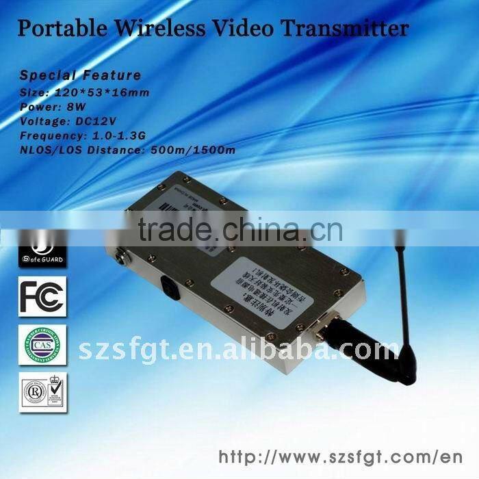 Portable 1.2GHz 8Watt Palm-sized Long Distance Transmitter for Audio Video
