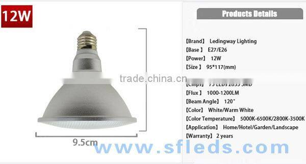 Super Waterproof AC 110V~240V Spot Light E27 Led Lamp 2835 SMD 7W PAR20 12W PAR30 15W PAR38 with Lens High Lumen LED Lamps