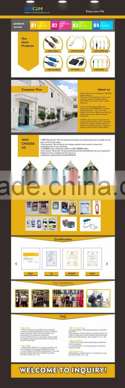 Lancom Hot selling USB 3.0 cable, USB Data Cable, power cable for Samsung galaxy s5 note3