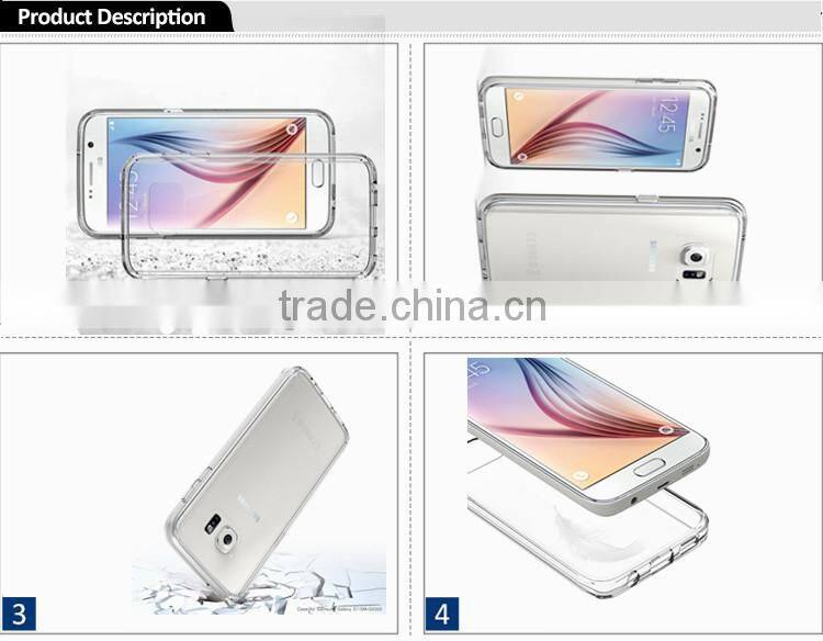 2016 Top Selling Transprant 2 in 1 TPU Bumper + Hard Plastic Hybrid Back Cover Acrylic Case For Samsung Galaxy S7
