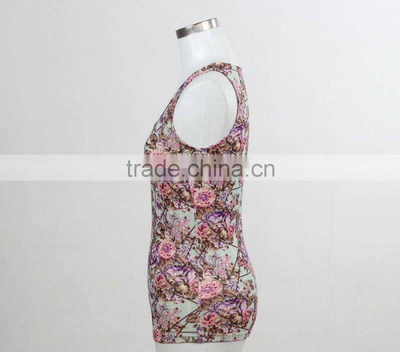F5S15064 Women Printed Design Tank Top Manufacturing