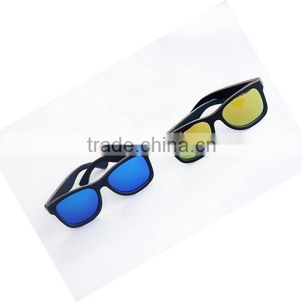 Eco-friendly recycle skateboard wood sunglasses with polarized lens