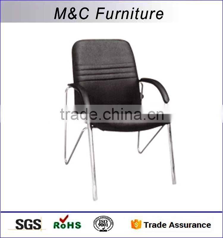 Soft seating assembled black 2 pieces in one carton modern leather metal chair