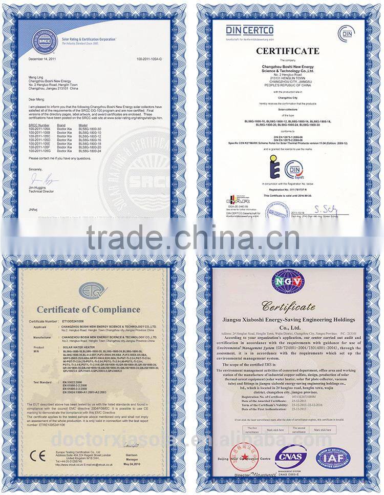 200 liters portable vacuum tube solar water heater