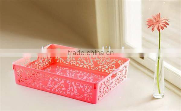 Colorful Plastic Hollowed-out Storage Basket