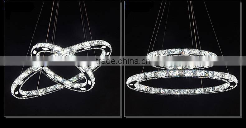 Hot Sell Modern Crystal LED Round 20cm Circle Chandelier Pendant Lights For Home Hotel Restaurant