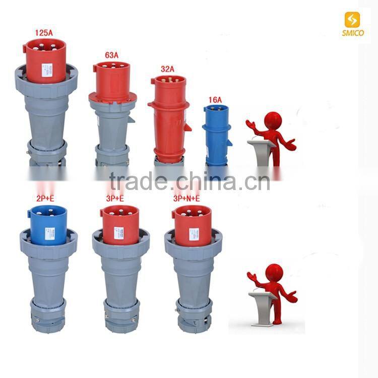 CEE 4 pin industrial electrical plugs and sockets.connectors