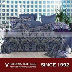nave bule luxury design printed cotton duvet quilt cover bed sets