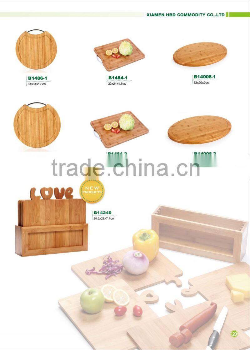 Smart bamboo vegetable cutting board with groove one side