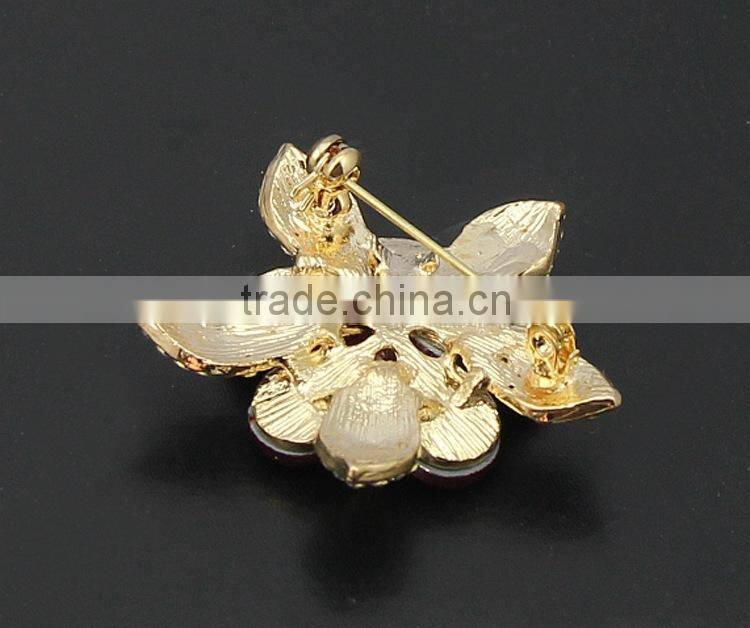 2015 wholesale flower gold fashion discount mother's day brooches pins to wedding dress