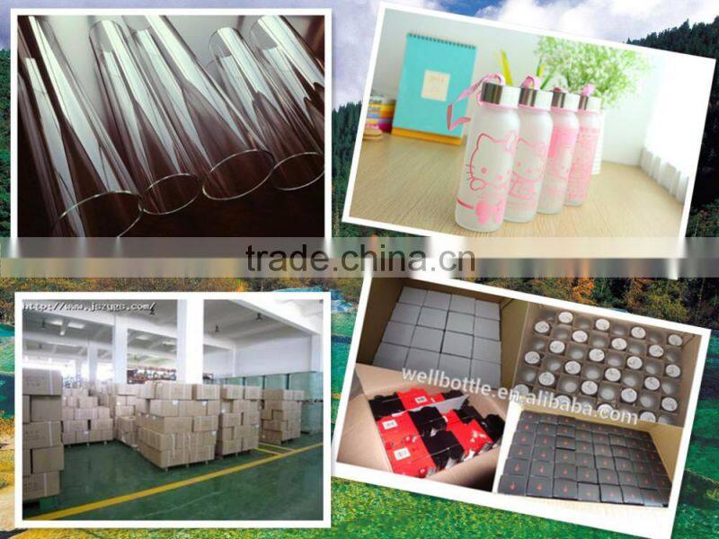 500ml glass Portable Sport Glass Drinking Water Bottle with aluminum lid bpa free Stock for sale