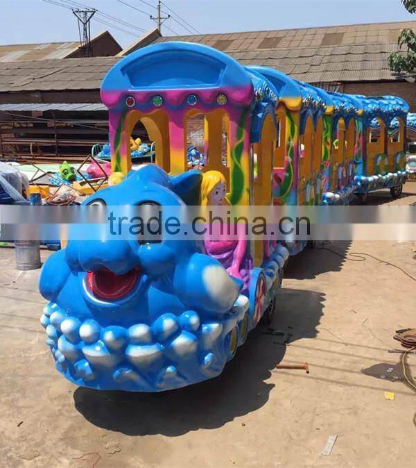 2015 new! amusement park electric track ocean train rides,amusement park rides track train