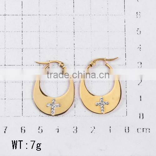 big hook with diamond cross jewelry gold earrings women