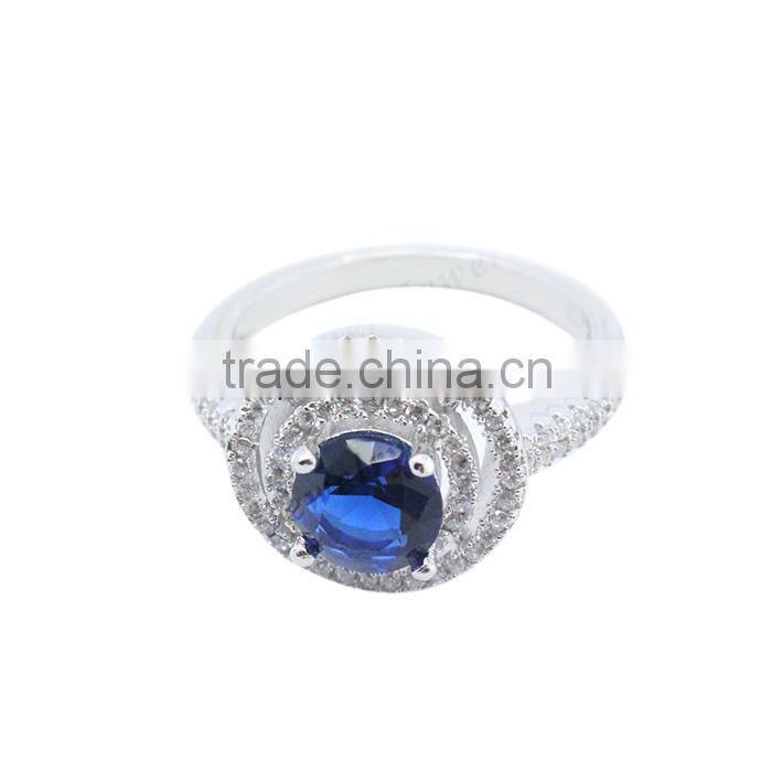 2015 hot-seller crystal silver jewelry precious stone ring in silver