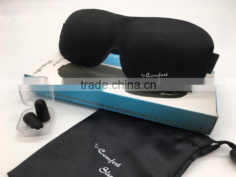 3D Sleeping Eye Mask, Eye Sleep Mask,3D Eye Mask with Earplugs, Silk Sleep Mask EM-021