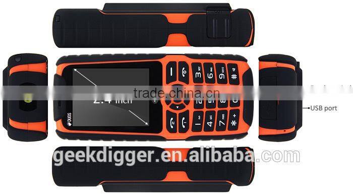 XP3500 Green Quad Band Unlocked Phone FM / MP3 / Dual SIM / Flashlight / Power Bank