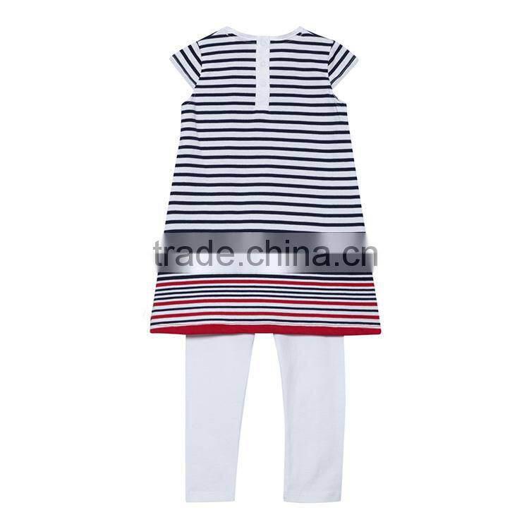 cheap stylish children stripe casual wear girls set