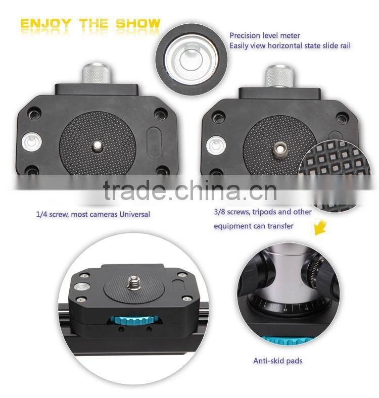 Factory supply camera mini rail dolly slider 80cm for DV camcorder with pan head
