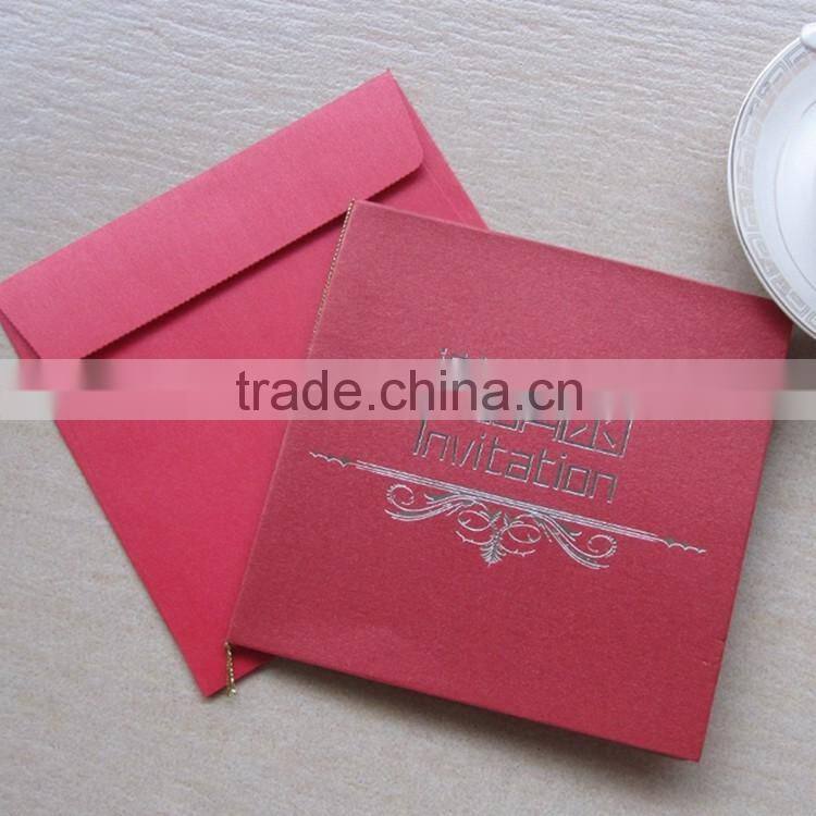 Hot stamping custom made cardboard invitation wedding card