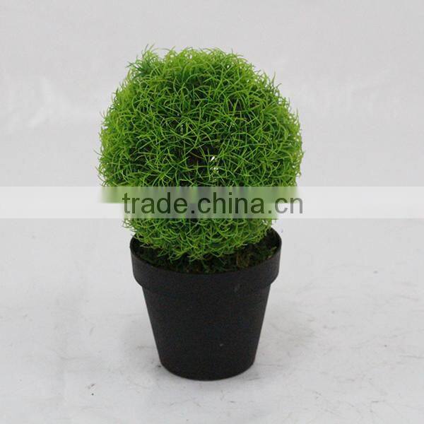 making cheap artificial grass ball bonsai for table decorative sale