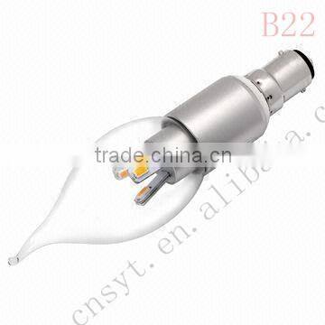 360 led bulb lights ul cul 3w le dcandle bulb lamp with E12 E14 E17 B22 B15 lamp base