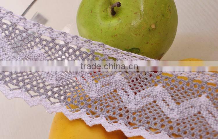 6cm gray-white African Swiss Voile wallpaper Lace trimming c600403