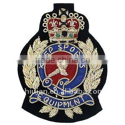 Bullion wire embroidery military hand badges---SH0090